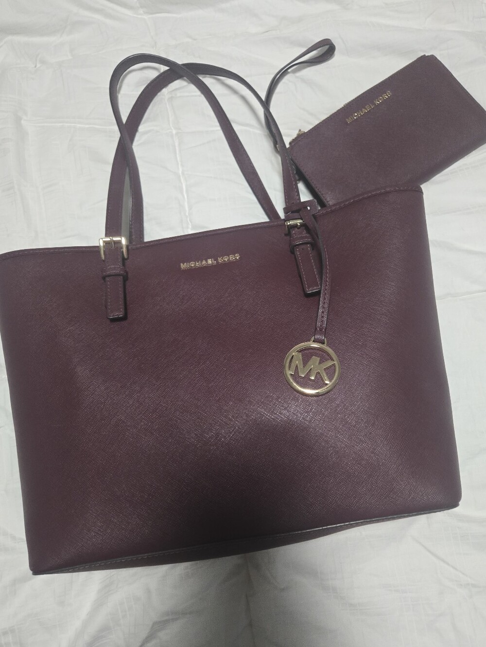 Jet Set Medium Carryall Tote in Merlot With Matching Wristlet Wallet